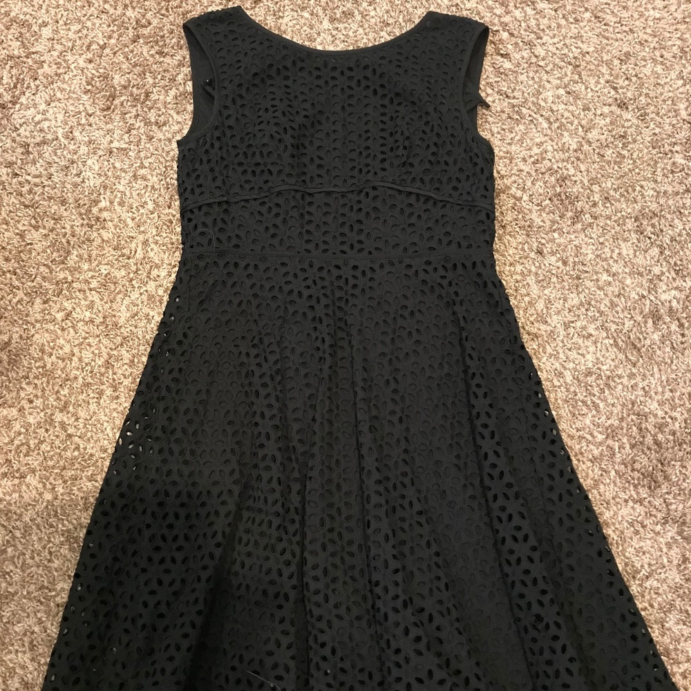 Loft Black Eyelet Lace Dress Size 4